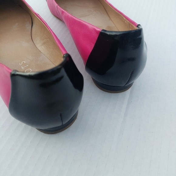 Adorable Talbots Leather Ballet Shoes size 7m Women Black and Pink - Picture 5 of 5